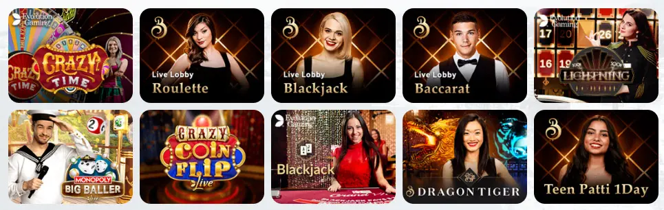 Juegos de casino en vivo BIZZO CASINO