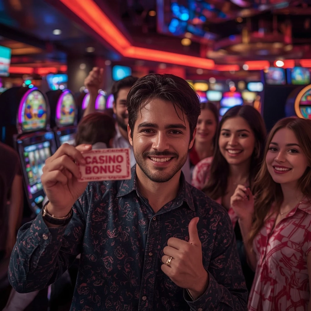 una persona con un bono de casino BIZZO CASINO