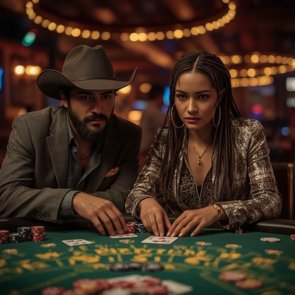 foto de dos jugadores de póker BIZZO CASINO